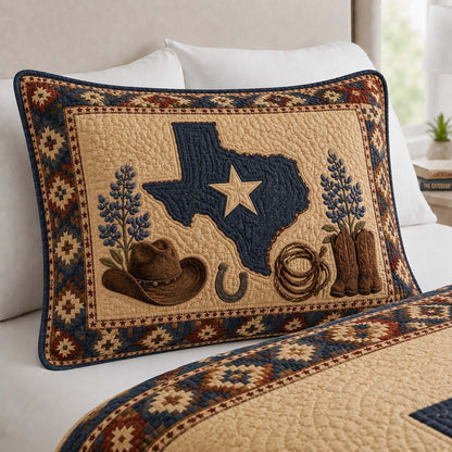 Lone Star Bloom Quilted Bedding Pillow Case NCU0QD030
