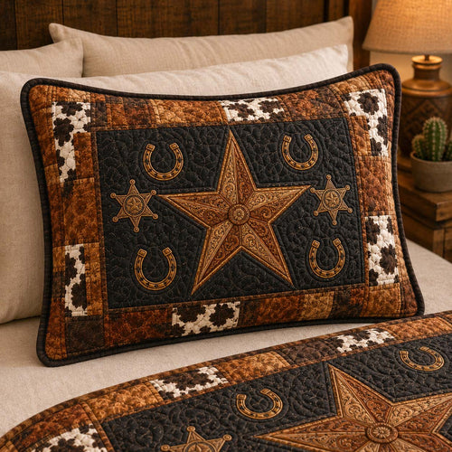 Bronco Star Quilted Bedding Pillow Case NCU0QD039