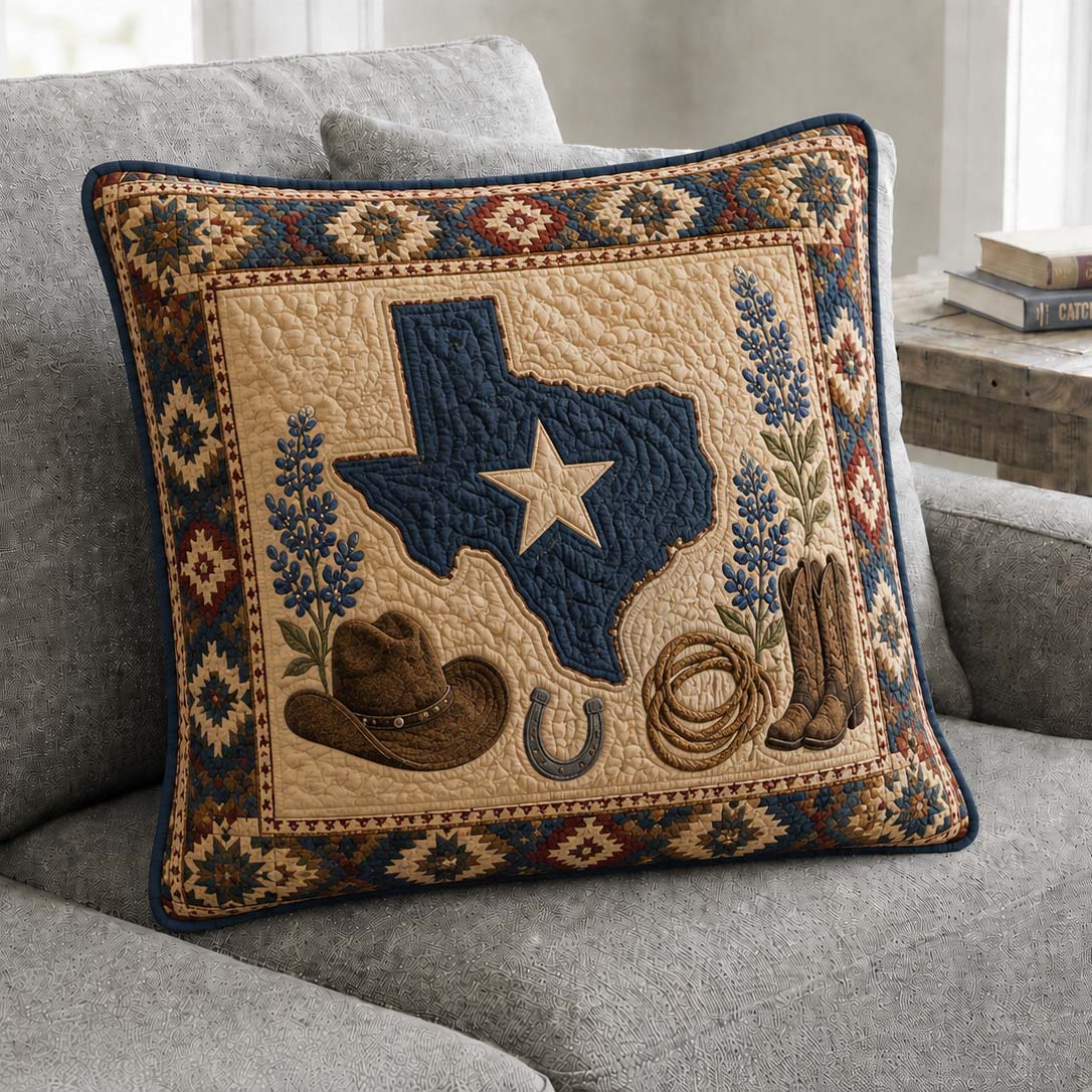 Lone Star Bloom Quilted Pillow Case NCU0QD030
