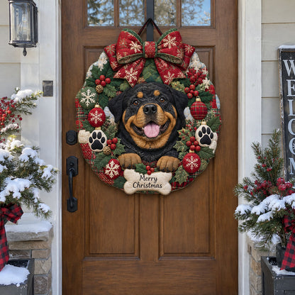 A Very Merry Pup Custom Shape Quilted Door Hanger TZL0PT0328