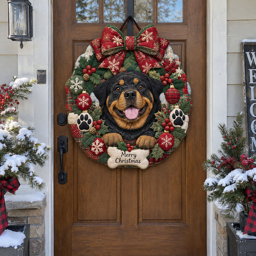 A Very Merry Pup Custom Shape Quilted Door Hanger TZL0PT0328