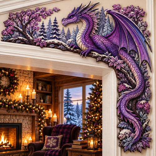 Amethyst Forest Dragon Christmas Door Corner Sign TZL0PT0741