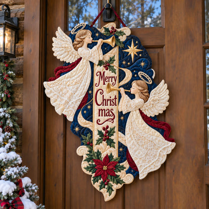 Angel of Christmas Light Custom Shape Quilted Door Hanger TZL0PT0215