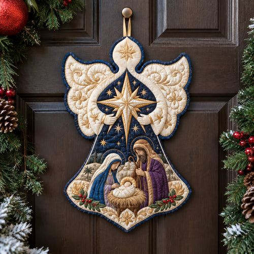 Angelic Nativity Custom Shape Quilted Door Hanger TZL0TV093