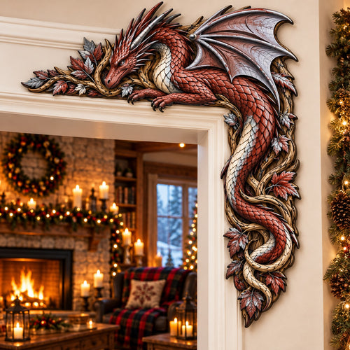 Autumn Ember Dragon Christmas Door Corner Sign TZL0PT0748