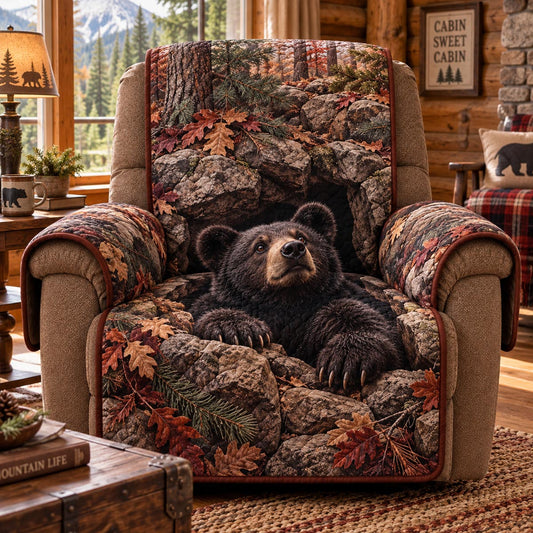 Autumn Forest Bear Quilted Sofa Cover TZL0DV360