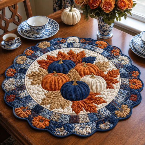Autumn Garden Grace Custom Shape Quilted Table Topper SN0PT447