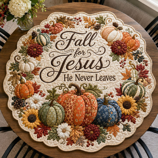Autumn Grace Custom Shape Quilted Table Topper SN0PT448