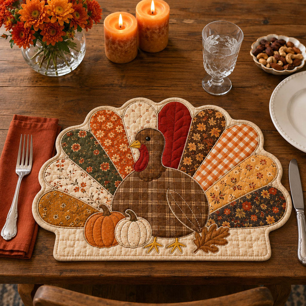 Autumn Harvest Custom Shape Quilted Placemat SN0TD001