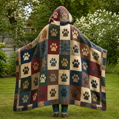 Autumn Paws Quilted Hooded Blanket TZL0TV011