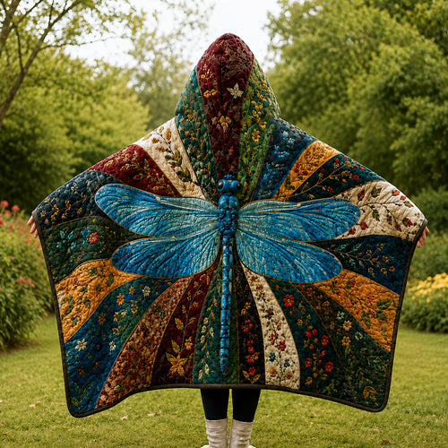 Azure Dragonfly Quilted Hooded Blanket TZL0TV002