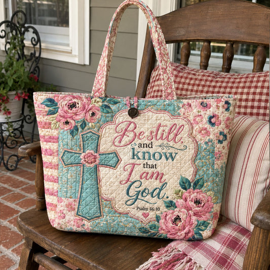 Be Still Quilted Classic Tote Bag TZL0PT0041