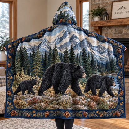 Bear Country Quilted Hooded Blanket TZL0TV036