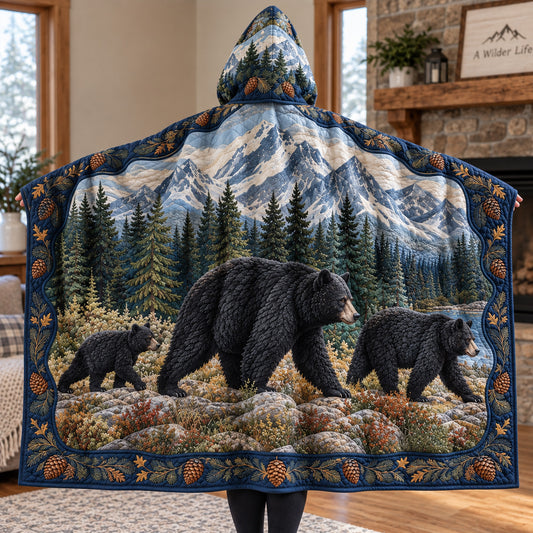 Bear Country Quilted Hooded Blanket TZL0TV036