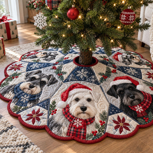 Bearded Christmas Joy Custom Shape Christmas Quilted Tree Skirt TZL0PT0311