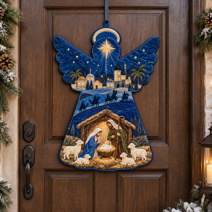 Bethlehem Angel Custom Shape Quilted Door Hanger TZL0TV097