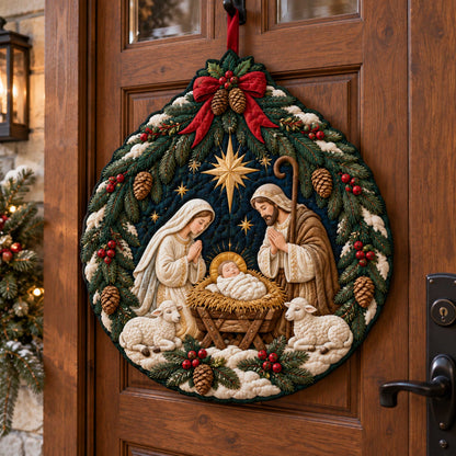 Bethlehem Grace Custom Shape Quilted Door Hanger TZL0TD81