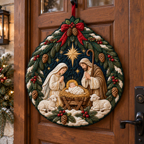 Bethlehem Grace Custom Shape Quilted Door Hanger TZL0TD81