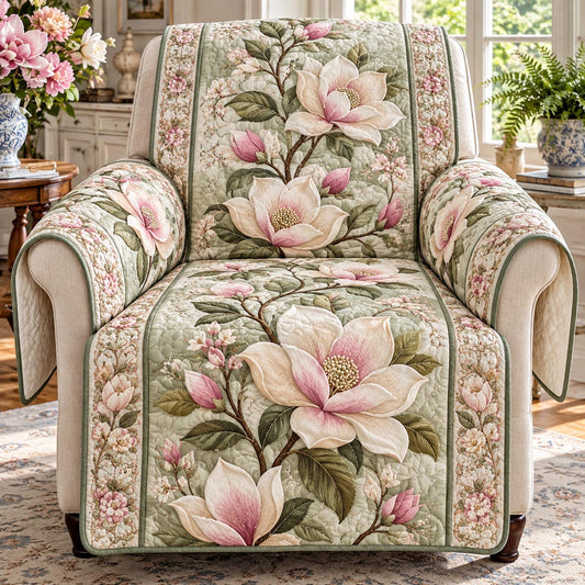 Blush Magnolia Garden Quilted Sofa Cover TZL0DV508
