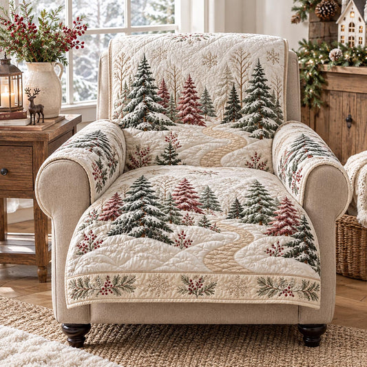 Blush Winter Forest Quilted Sofa Cover TZL0DV496