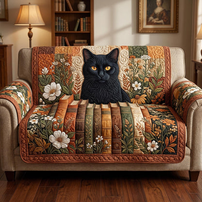 Bookish Cat Quilted Sofa Cover NCU0TD2578