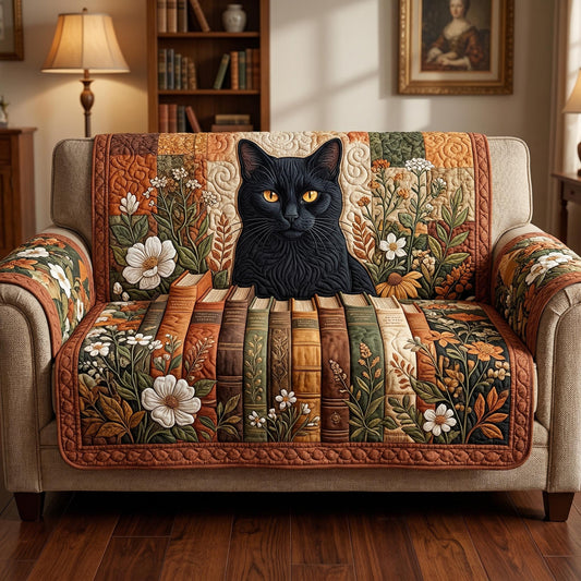 Bookish Cat Quilted Sofa Cover NCU0TD2578