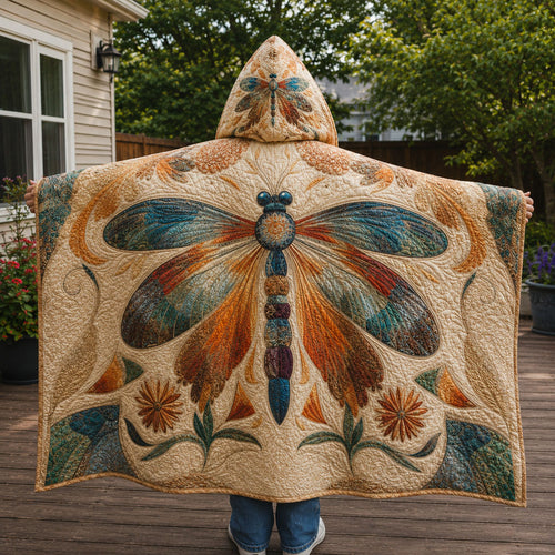 Butterfly-Like Dragonfly Dreams Quilted Hooded Blanket TZL0PT0121