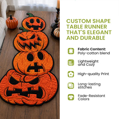 Pumpkin Village Custom Shape Quilted Table Runner SN0DV129