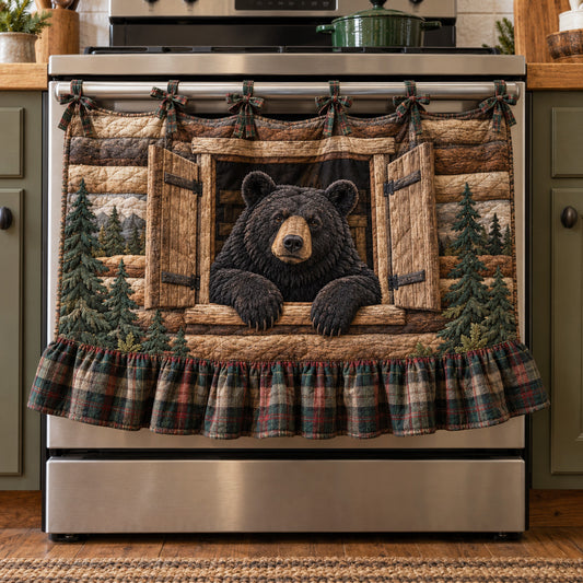 Woodland Bear Quilted Oven Curtain NCU0TZL027