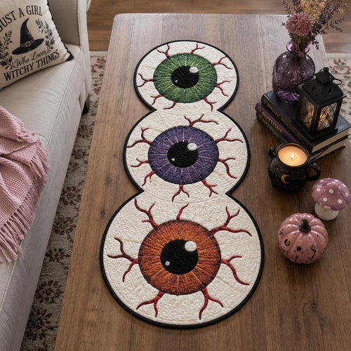 Candy Eyes Custom Shape Quilted Table Runner SN0DV126
