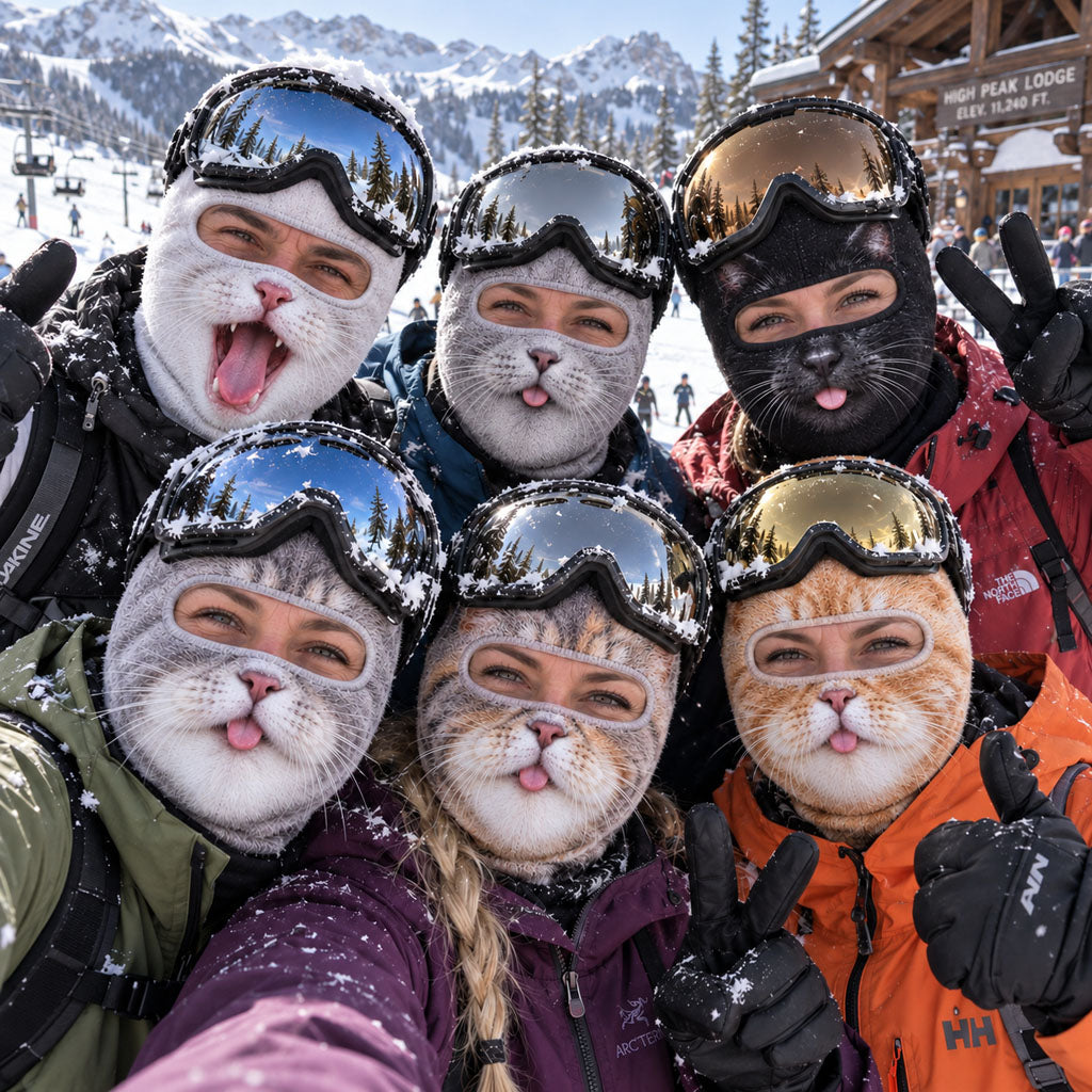 Cat Face Funny Ski Mask NCU0TZL09