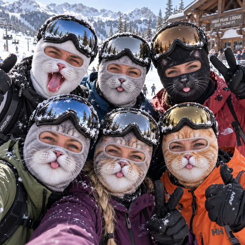 Cat Face Funny Ski Mask NCU0TZL09