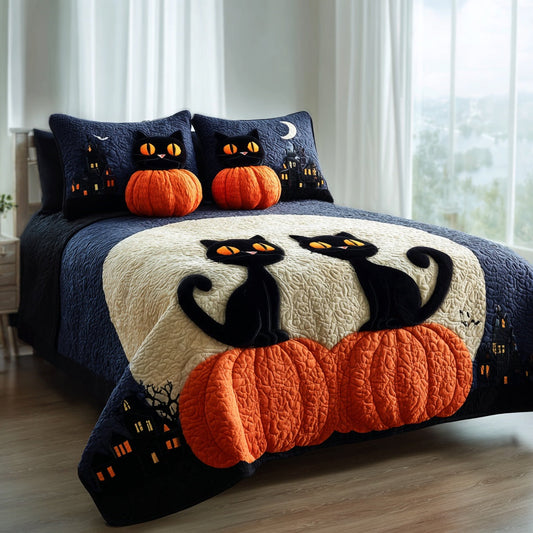 Cat Walk Path 3-Piece Quilted Bedding Set NCU0VL3690