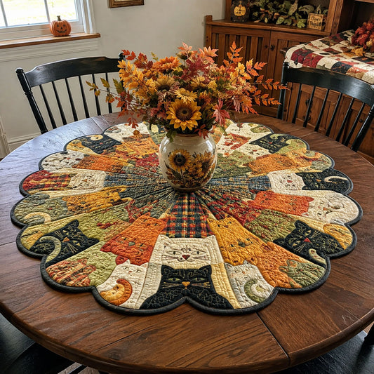 Cats of the Countryside Custom Shape Quilted Table Topper TZL0PT0018