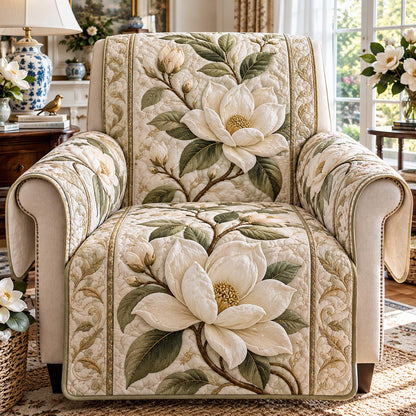 Champagne Magnolia Quilted Sofa Cover TZL0DV514