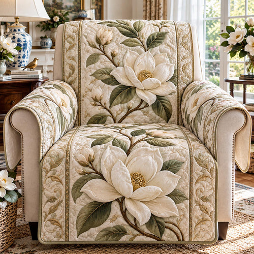 Champagne Magnolia Quilted Sofa Cover TZL0DV514