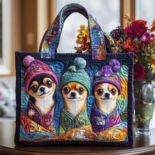 Chihuahua Trio Quilted Tote Bag NCU0NT9805