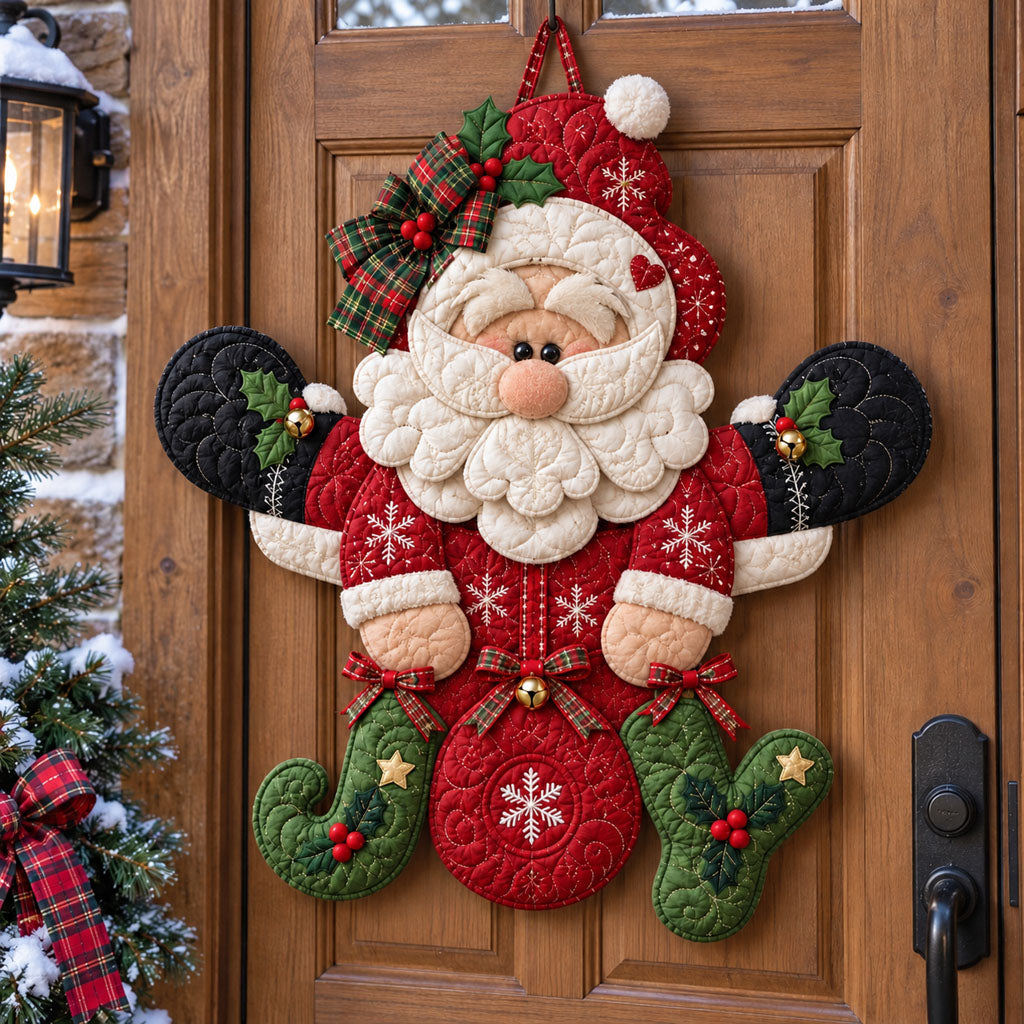 Christmas At The Cottage Custom Shape Quilted Door Hanger TZL0PT0297