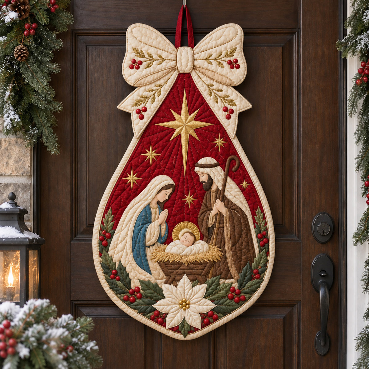 Christmas Blessing Custom Shape Quilted Door Hanger TZL0TV101