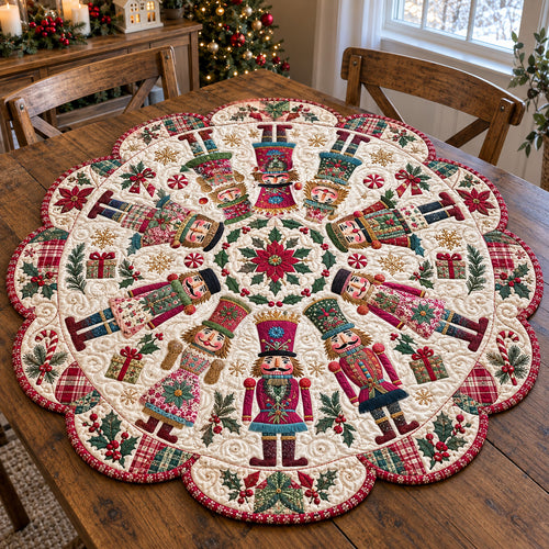 Christmas Botanical Dreams Custom Shape Quilted Table Topper TZL0PT0344