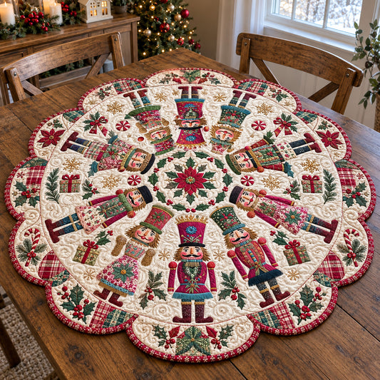 Christmas Botanical Dreams Custom Shape Quilted Table Topper TZL0PT0344