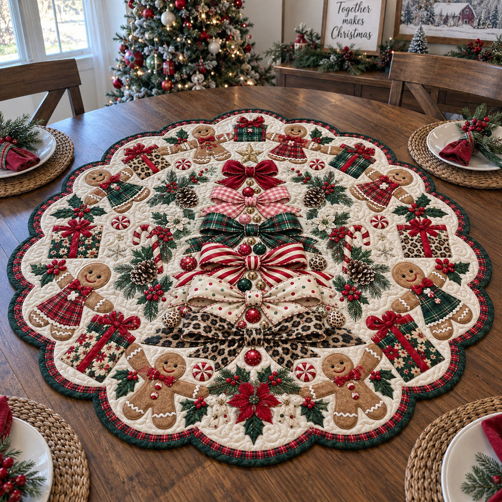 Christmas Cookie Wonderland Custom Shape Quilted Table Topper TZL0PT0364