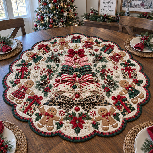 Christmas Cookie Wonderland Custom Shape Quilted Table Topper TZL0PT0364
