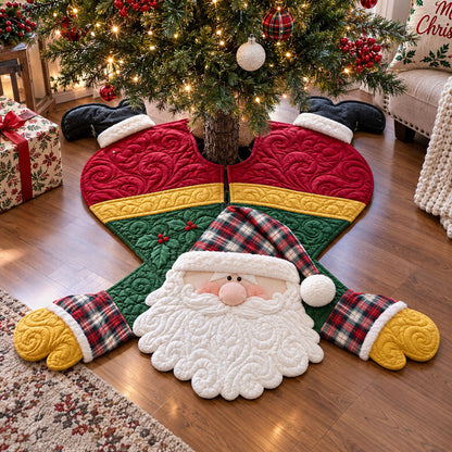 Christmas Cuddle Custom Shape Christmas Quilted Tree Skirt TZL0PT0286