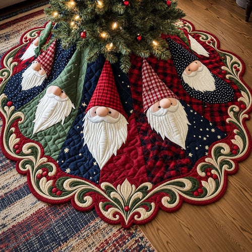 Christmas Joy Custom Shape Christmas Quilted Tree Skirt TZL0PT0254