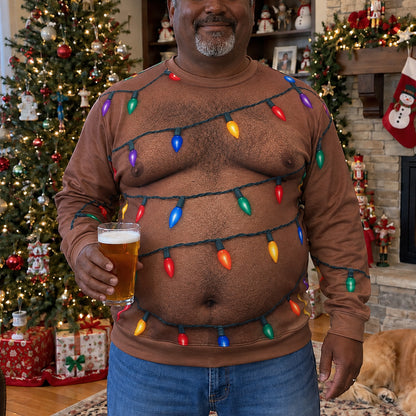Christmas Lights Personalized Ugly Sweatshirt TZL0TV074