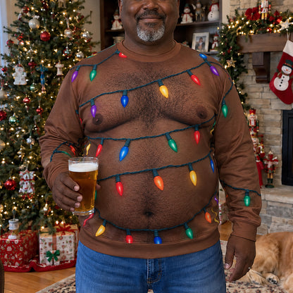 Christmas Lights Personalized Ugly Sweatshirt TZL0TV074