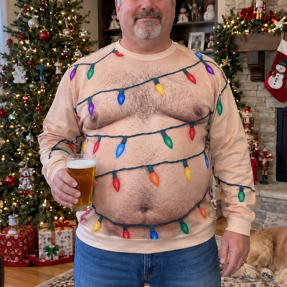 Christmas Lights Personalized Ugly Sweatshirt TZL0TV074
