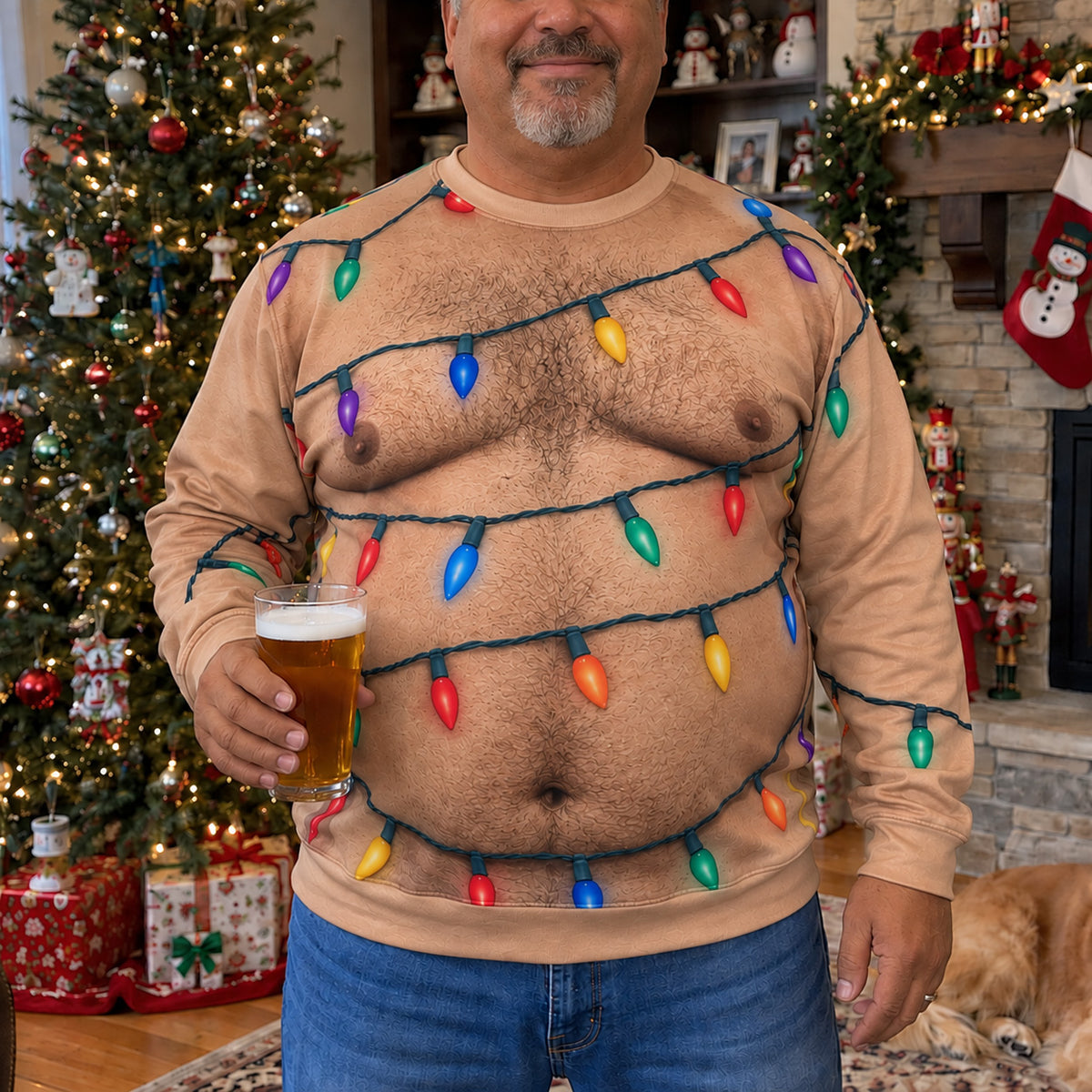 Christmas Lights Personalized Ugly Sweatshirt TZL0TV074