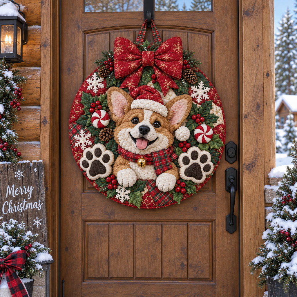 Christmas Paw Magic Custom Shape Quilted Door Hanger TZL0PT0329